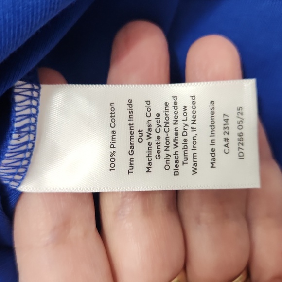 NWT Royal Blue Talbots Pima Cotton Crewneck Longsleeve T-Shirt Size XL - Picture 6 of 6